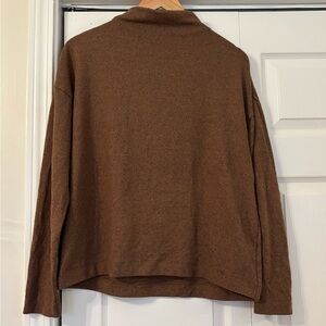 Uniqlo Heattech Mockneck Sweater Medium Brown
